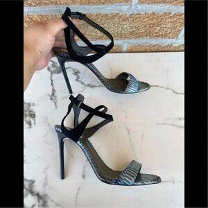 Reed Krakoff Snake and Suede Harness Sandal391/2 9.5